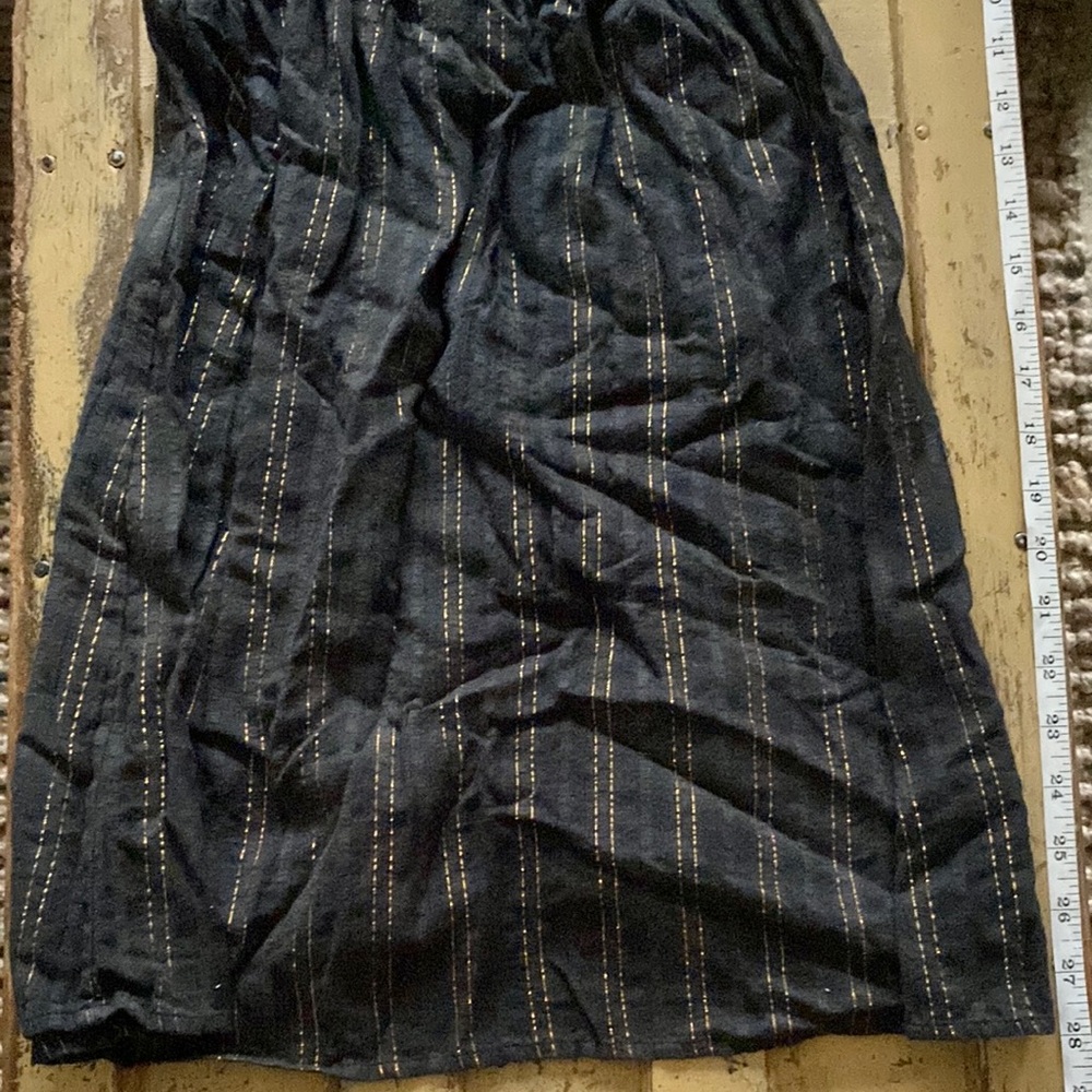 URBAN OUTFITTERS BABYDOLL DRESS BOHO BLACK GOLD STRAPLESS MINI DRESS COVERUP S M - Picture 9 of 10